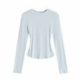 thumbnail image 4 of Cavosen Base Layer Women Seamless Long Sleeve Crewneck Stretch Tees Thermal Solid Fitted Undershirts Soft Comfy Trendy Tops, 4 of 4