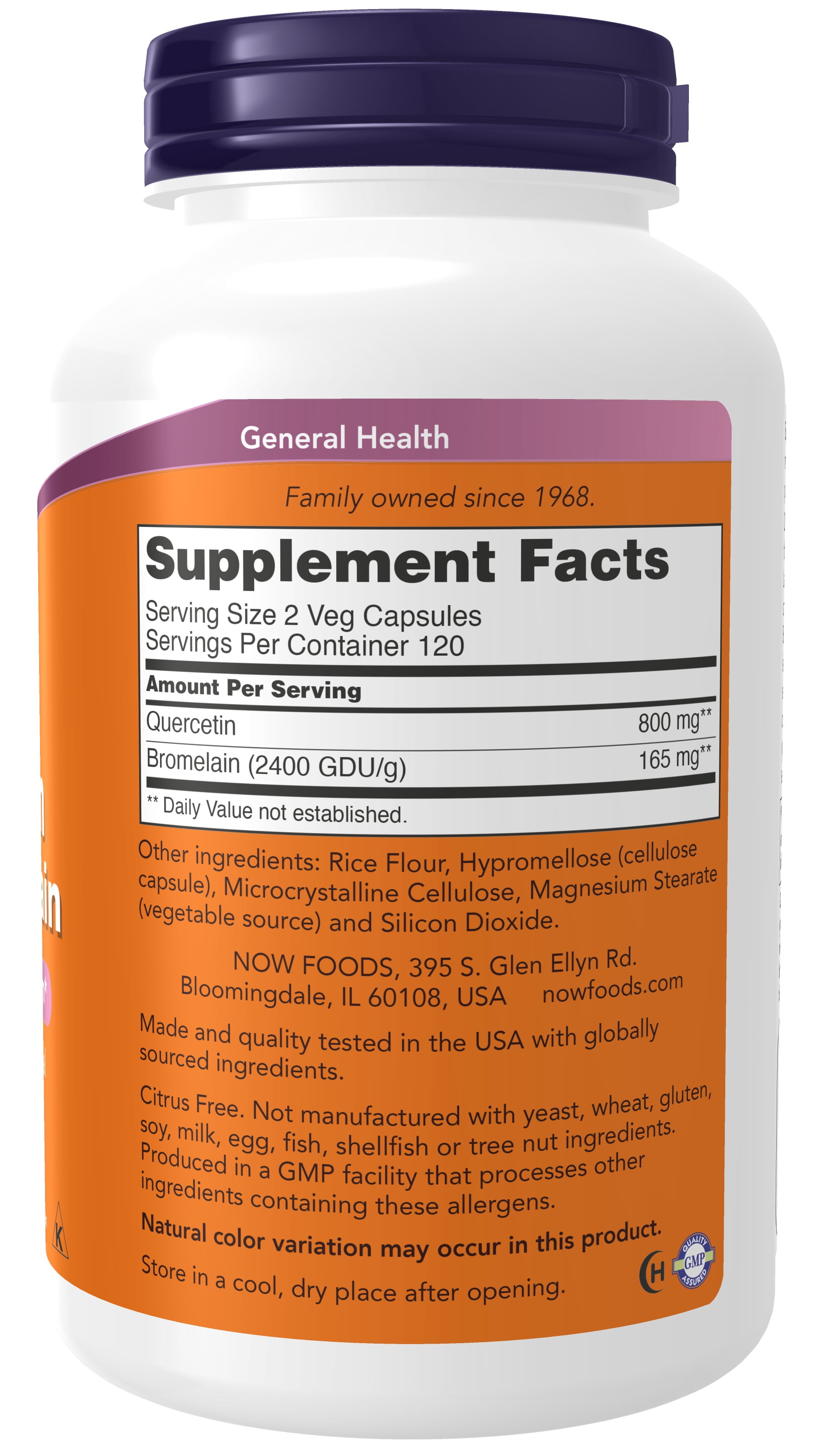 NOW Supplements, Quercetin with Bromelain, Balanced Immune System*, 240 Veg  Capsules - Walmart.com