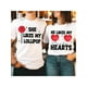 thumbnail image 1 of 1pc-His & Hers Valentine's Day Matching T-Shirt - Funny "She Likes My Lollipop" Design, 100% Cotton Camisetas para mujer, lindas camisetas con estampado gráfico, de manga corta, estilo casual, para ve, 1 of 8