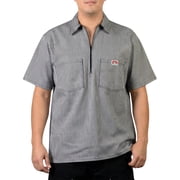 Ben Davis 11239 Mens 1/2 Zipper Short Sleeve Stripe Shirt - LG