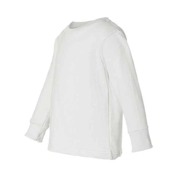 Rabbit Skins Camiseta de Manga Larga para Niños Pequeños Blanco 4T
