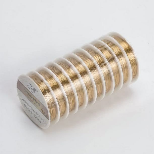 Bobina de alambre de cobre de oro de 18 quilates de color, material de bobinado hecho a mano para bricolaje, joyería, horquilla, joyería, alambre de cobre de forma especial