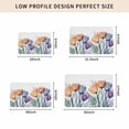 thumbnail image 5 of Blue Purple Tulip Door Mat Indoor Outdoor,Orange Brown Floral Aesthetics Plant Non Slip Welcome Mat with Rubber Backing,Absorbent Fabric Front Door Mats Entryway Rug for Home Patio Entrance 20"x31.5", 5 of 9
