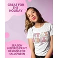 thumbnail image 5 of Womens Halloween Printed Short Sleeve T Shirts, Spooky, Pumpkin S-2XL, 5 of 6