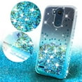 thumbnail image 3 of LG X Power 3 / LG X5 2018 / LG X Charge 2 Case, Liquid Glitter Cute Phone Case w/[Screen Tempered Glass] Bling Diamond Girls Women - Aqua/Clear, 3 of 5