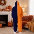 thumbnail image 6 of Basysin Halloween Pajamas Split Color Hooded Onesie Pajamas Soft Unisex Long Sleeve Jumpsuit Comfortable Cosplay Costume For Men And Women Halloween Costume Sleepwear, 6 of 8