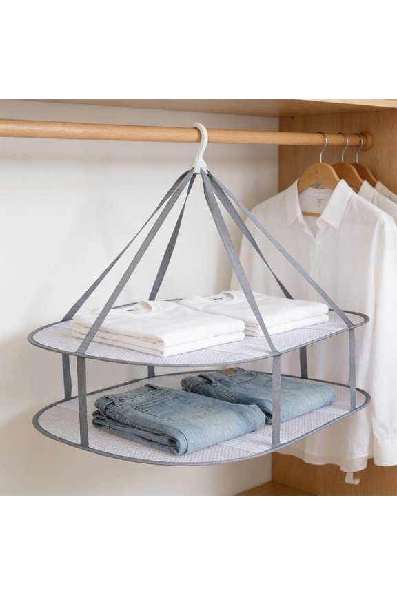 Multi-Layer Home Clothes Drying Mesh Basket,Breathable Windproof Anti-Deformation,Foldable Portable Space-Saving,Multi-Functional For Storage & Drying,For Balcony Home Travel Sweaters Socks Toys