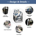 thumbnail image 5 of PVC Transparent Backpacks Clear Backpack for Travel and Outings Watercolor Blue Butterfly, 5 of 7