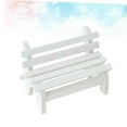 thumbnail image 4 of HEANUJJ Chair Miniature Miniature Micro Garden Bench Wooden White 1Set Home Display, 4 of 8