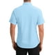 thumbnail image 3 of CAMISAS DE MANGA CORTA INSPIRADAS PARA HOMBRES, ELASTIZADAS, LIGERAS, DE NEGOCIOS, SÓLIDAS, FORMAL, CON BOTONES, TAMAÑO L, AZUL, 3 of 6