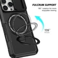thumbnail image 6 of Dteck Magnetic Case for iPhone 14 Pro Max,Shockproof Silicone Case Compatible with MagSafe Slide Lens Protectio Ring Holder Kickstand Cover for iPhone 14 Pro Max,Black, 6 of 10
