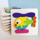 thumbnail image 2 of 3-Pack Children's Wooden Animal Jigsaw Puzzle Early Education Educational Handmade Parent-Child Interactive Toy Cartoon Intelligence Development, Earl, 2 of 4