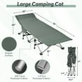 thumbnail image 2 of Seeutek Folding Camping Cot for Adults Portable Outdoor Bed Heavy Duty Sleeping Cots for Camp with Pillow and Carry Bag, 1200D Double Layer Oxford, 500 LBS(Max Load), 2 of 8