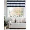 thumbnail image 5 of Valance Curtains for Kitchen Windows Simple Blue Grey White StripesRod Pocket Valance Classic StripedShort Window Curtain Topper for Bedroom Living Room Bathroom 42x12in,1&nbsp;Panel, 5 of 9