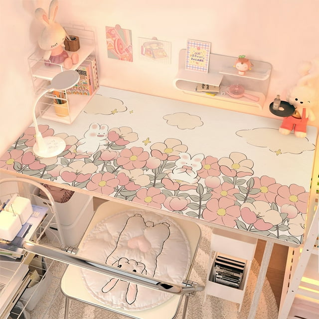 W1TY Children‘s Desk Mat Student Writing Desk Desktop Leather Tablecloth Light Luxury Manicure Dressing Table