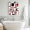 thumbnail image 5 of Canvas Wall Art Abstract Lines Canvas Art Print Black Red Geometric Square Frame Pictures Wall Decor for Living Room Bedroom Artwork Decorations Stretched Framed Ready to Hang 11"x14", 5 of 9