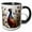 Black/White, variant on 3drose, Ring-necked Pheasant Surrounded by American Pasque Flower, 15oz Two-tone Red Mug