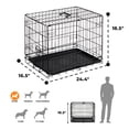 thumbnail image 2 of Alvantor 24/30 Inch Dog Crate, Black - Durable Metal Puppy Cage with Removable Tray, Collapsible Kennel for Small Medium Dogs, Easy Clean, 2 of 6