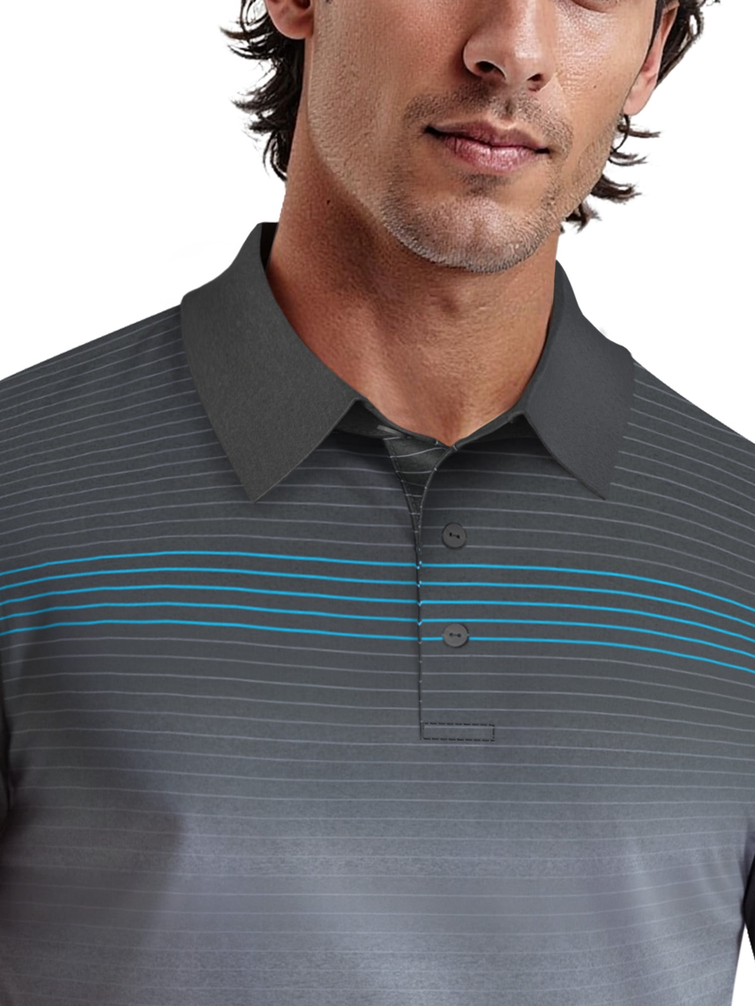 Ben Hogan Men's & Big Men's Performance Heather Assymetric Short Sleeve Golf Polo Shirt, Sizes S-3XL