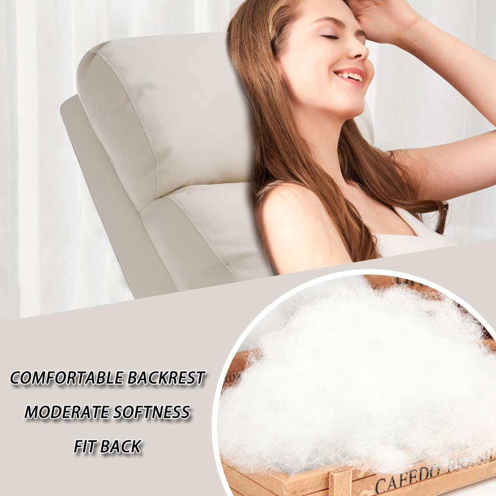 YRLLENSDAN Leather Recliner Chairs for Adults, Manual Push Back Recliner Chair, Massage Recliner Chair for Living Room, Single Sofa Chair Reclinable, Relaxing Home Theater Seating, Beige