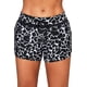 thumbnail image 4 of ABPHQTO Shorts de baño de cintura alta con cordón y estampado de patrones negros para mujer, 4 of 5
