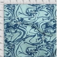 thumbnail image 4 of oneOone Georgette Viscose Teal Blue Fabric Abstracts Craft Projects Decor Fabric Printed By The Yard 42 Inch Wide, 4 of 5