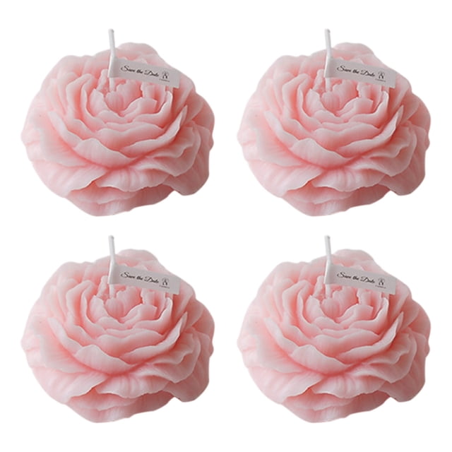 Decoración del hogar, decoración de habitaciones, decoración de paredes, 4 velas aromáticas de baja temperatura con forma de rosa roja, aptas para adultos, velas de cera de baja temperatura y seguras