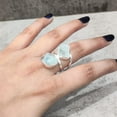 thumbnail image 5 of Natural Aquamarine Ring, Rough Aquamarine Gemstone Ring, March Birthstone, Double Stone, 925 Sterling Silver, Womens Ring, Christmas, Thanksgiving, Handmade, Statement Jewelry, Raw Gemstone Jewelry, 5 of 6