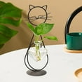 thumbnail image 2 of Rungungde Desktop Glass Planter Vase Holder Metal Stand Cat Planter Indoor Plant Propagation Stations Unique Plant Terrarium Home Decor Cat Themed Gifts (B), 2 of 12