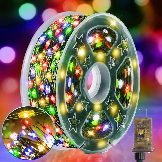 Cadena de luces KNONEW para exteriores, 30 m, 300 LED, multicolor, impermeable