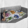 thumbnail image 6 of Funny Soft Flannel Fleece Throw Blanket, Animated Bacteria Aliens Theme Germ Whimsical Cartoon Monsters Humor Faces Graphic, Cozy Plush for Indoor and Outdoor Use, 50" x 60", Multicolor, by Ambesonne, 6 of 6