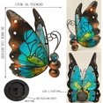 thumbnail image 2 of Decoración de mariposa de metal de vidrio con vela LED solar, adorno de mariposa para interiores y exteriores, decoración de computadora para hogares, patios, jardín (azul), 2 of 9