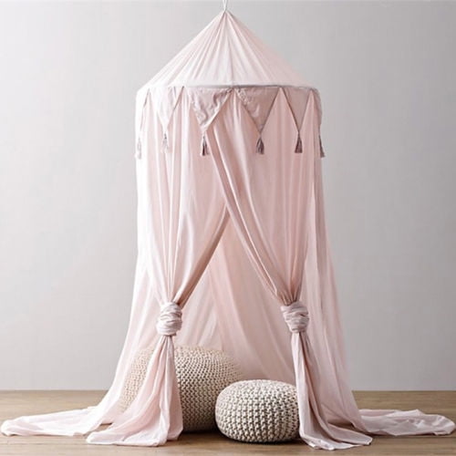 Toldo de cama para niños, cama de bebé, cúpula redonda para niños, tienda de juegos para interior y exterior, decoración de casa colgante, rincón de lectura, lona de algodón Coral Xemadio 2028265-2