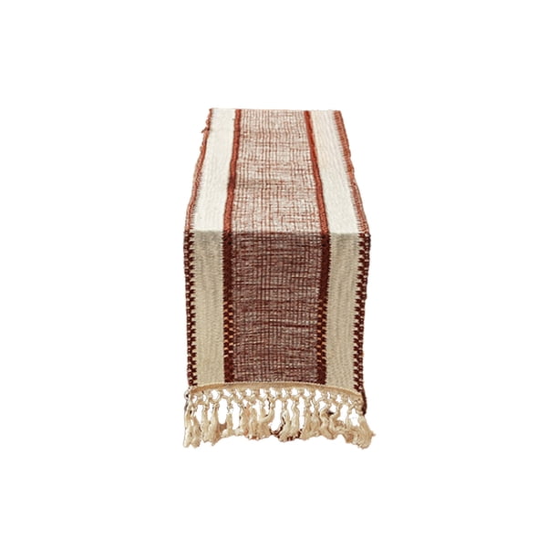 Comedor Corredor de Mesa con Borlas para Decorar Comedores Salas de Estar Armarios Y Zapatos, 120x30cm/220x30cm, Beige Rojo Negro Caki