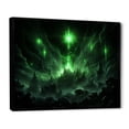 thumbnail image 2 of Designart "Cosmos Explosion Green and White III" Astronomy & Space Framed Wall Art - Modern White Planets Living Room Framed Canvas Art, 2 of 6