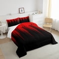 thumbnail image 4 of Gradient Queen Comforter Set Black Red Abstract Ombre Bedding Set Adult,Retro Geometry Striped Down Comforter,Boho Exotic Hippie Geometric Stripes Duvet Insert Modern Room Decor, 4 of 6