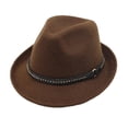 thumbnail image 1 of Sombreros Fedora Yuyangstore Sombrero para el sol informal Sombrero de jazz para viajes Marrón oscuro, 1 of 8