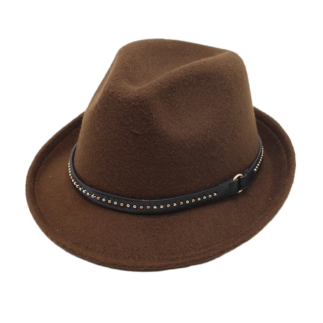 Sombreros Fedora Yuyangstore Sombrero para el sol informal Sombrero de jazz para viajes Marrón oscuro