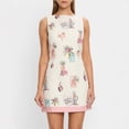 thumbnail image 2 of Women Sleeveless Print Mini Dress Casual Summer Slim Fit Short Dress, 2 of 7