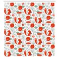 thumbnail image 2 of Ambesonne Animal Shower Curtain, Squirrel and Fox Woods Tea, 69"Wx84"L, Reseda Green Dark Brown, 2 of 2