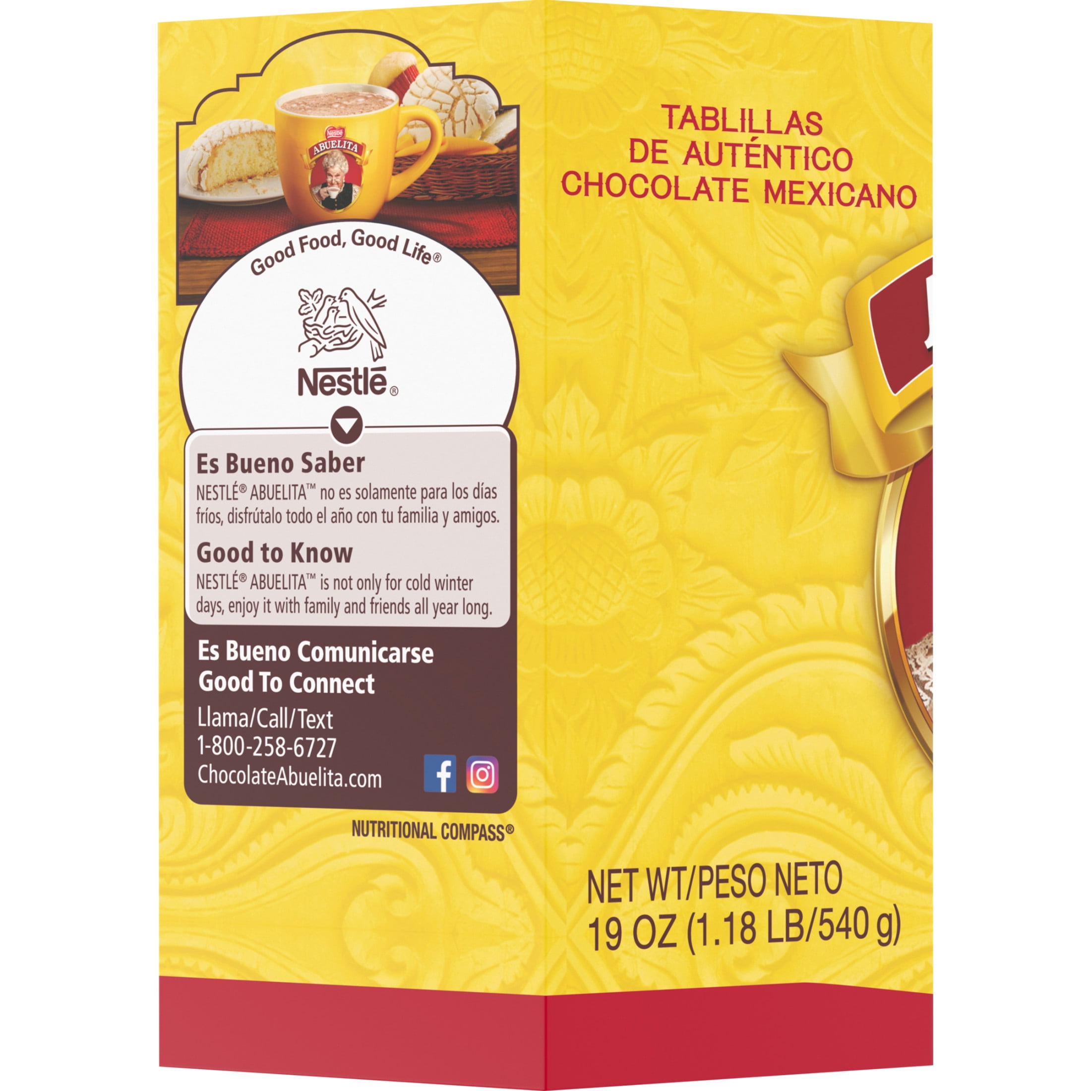 Nestle Abuelita Mexican Hot Chocolate Tablets Cinco de Mayo Food, 19 oz, Box, Instant​