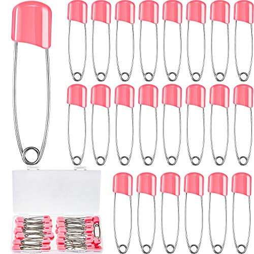 50 Pcs Diaper Pins Colorful Plastic Head Safety Pin with Safe Locking Closures 