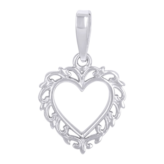 925 Sterling Silver Womens Heart Charm Pendant for Women