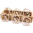 thumbnail image 4 of Colgantes de madera para decoración de árbol de Navidad, adornos colgantes huecos creativos, artesanía de madera para decoración de árbol de navidad, regalos para niños, 6 piezas, 4 of 4
