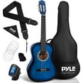 thumbnail image 1 of Pyle 36 Inch 6 String Classic Acoustic 3/4 Scale Guitar w/ Digital Tuner, Blue, 1 of 9