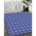 thumbnail image 3 of Ahgly Company Machine Washable Indoor Square Transitional Sky Blue Area Rugs, 5' Square, 3 of 7