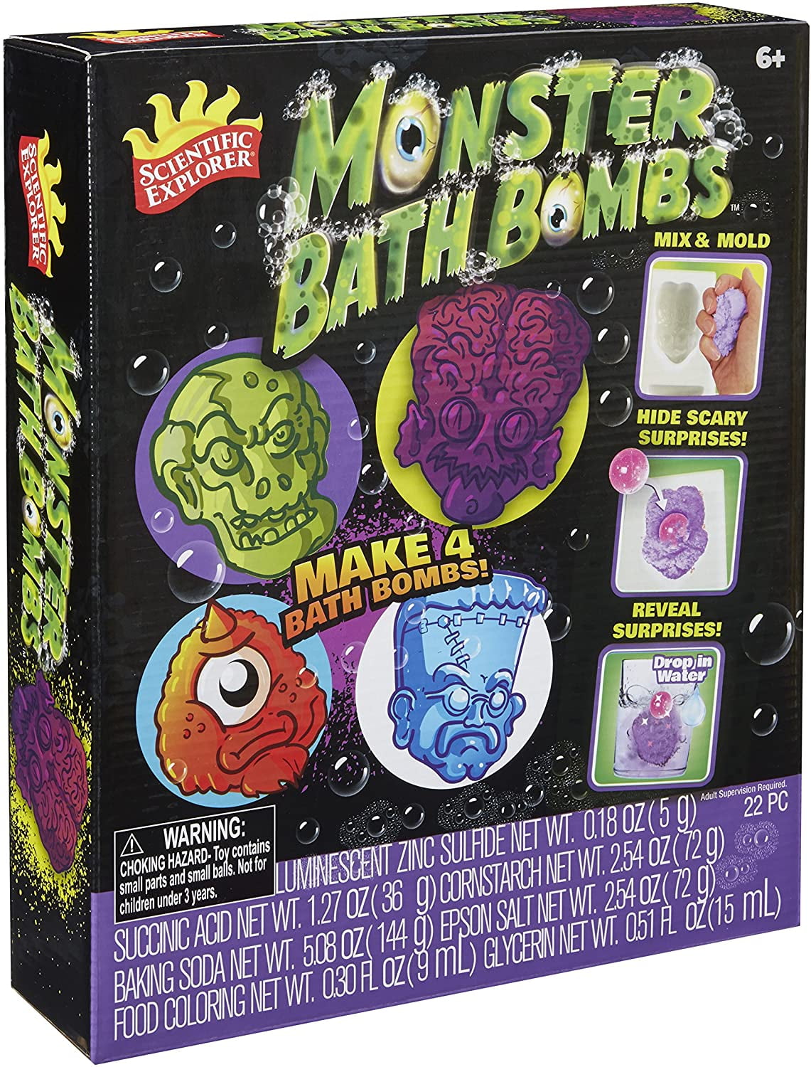 Alex Scientific Explorer Monster Bath Bombs Kids Bath Bomb Soap Kit
