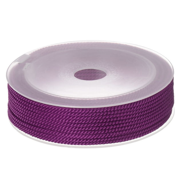 Unique Bargains Twisted Nylon Twine Thread Beading Cord 2mm 13M/43 Feet Extra Strong Braided Nylon String, Dark Magenta