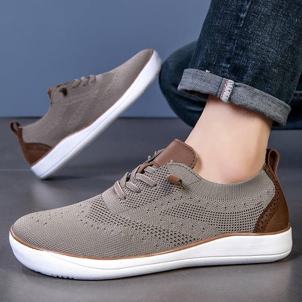 Hombres Knit Barefoot Zapatos Minimalistas Caminar zapatos Slip en zapatos de caja de punta anchas zapatillas de zapatillas para interiores al aire libre