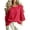 Red, variant on HAiming Cotton Linen Tops for Women Summer Tiered Short Sleeve Tee Loose Casual Comfy Solid Color Scoop Neck Shirts Outwear Tops